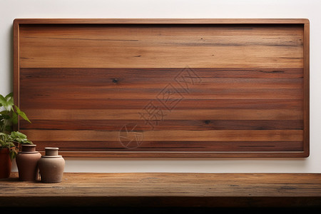 木制桌面上的陶瓷罐背景图片