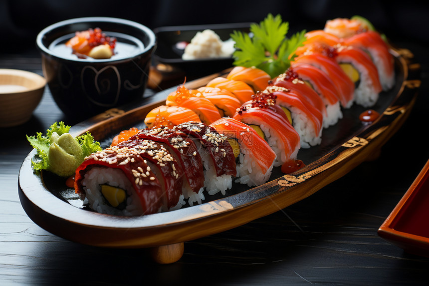 美味健康的寿司图片