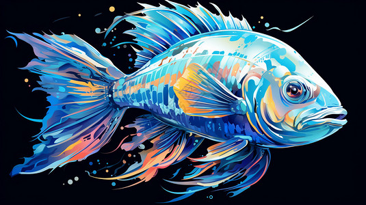 彩色海鱼多彩的海鱼插画