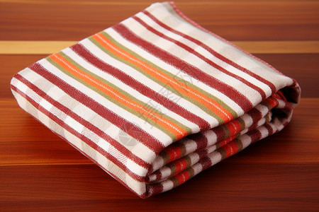 毛巾舒适纯棉木桌上叠放整齐毛巾背景