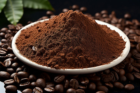 精品咖啡和咖啡豆背景