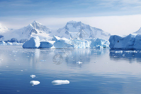 湖面上的冰川高清图片