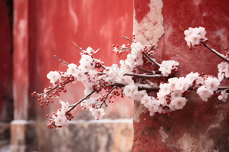 静谧春雪背景图片