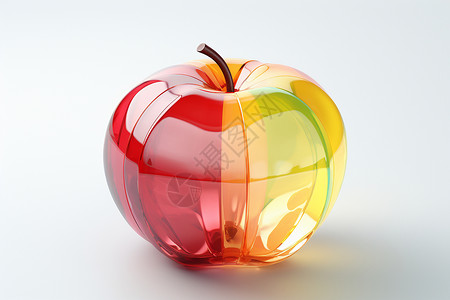 苹果通话界面五彩斑斓的水晶苹果插画