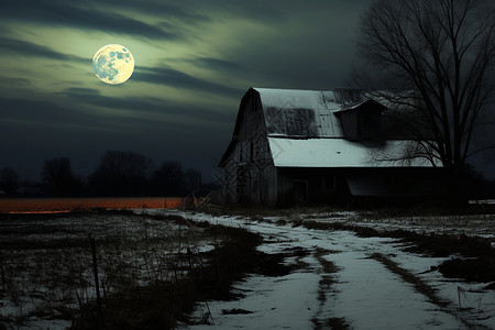 月光照耀下的乡村背景