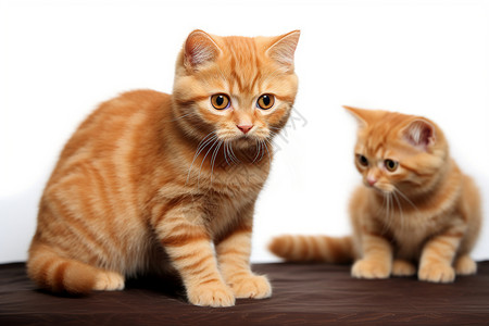 两只可爱的橘猫图片