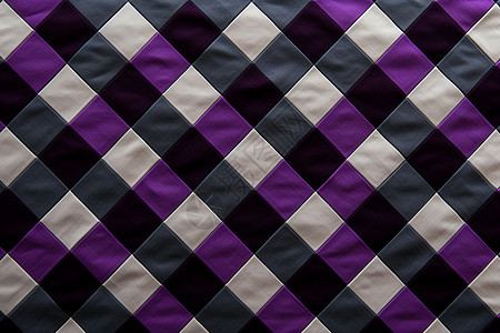 紫黑方格格纹布料图片