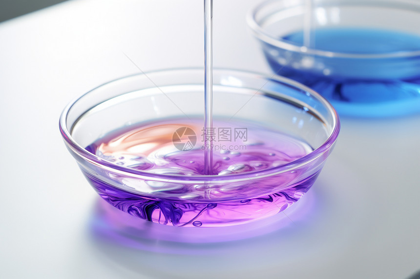 玻璃碗里的紫色液体图片