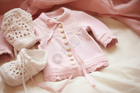 粉色裙子女孩女宝宝的粉色套装背景