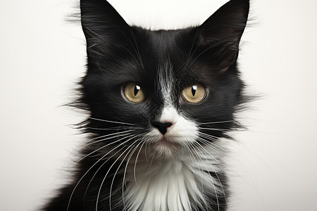 黑白花纹小猫背景图片