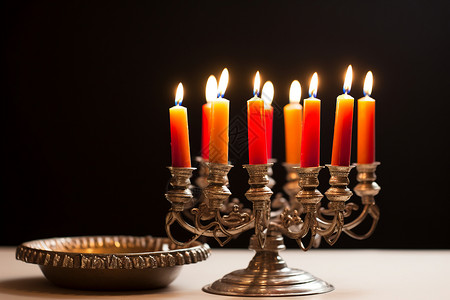 宗教节日庆典上的蜡烛背景图片