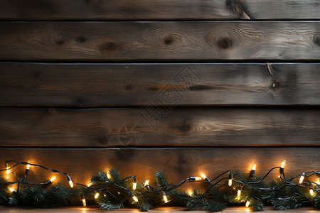 木质墙角的小灯背景图片
