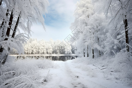 冰冻城市背景冰雪覆盖的城市背景