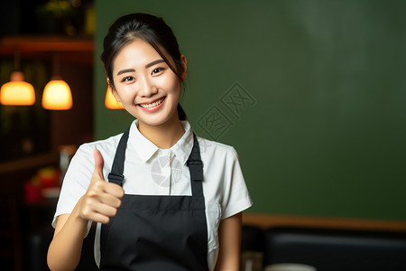 餐厅中的女服务员图片素材