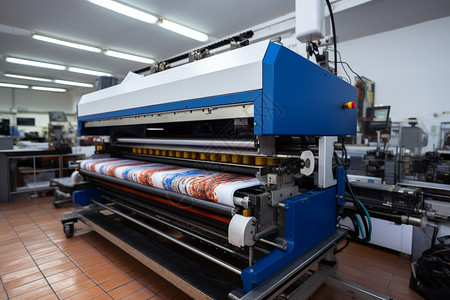 大型印刷工厂中的生产流程背景图片
