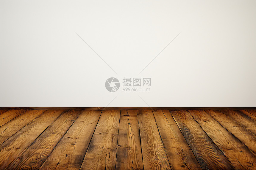 木质地板和白墙图片