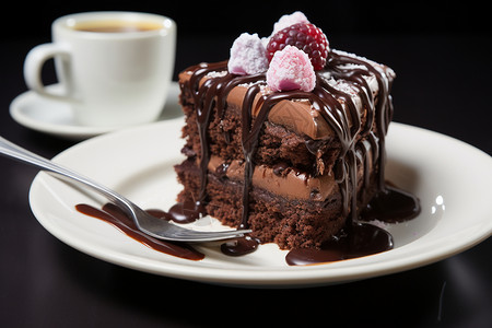 一块巧克力蛋糕背景