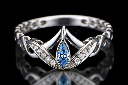 蓝宝石钻石戒指背景图片