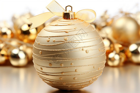 金色圣诞装饰球图片