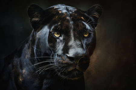 神秘的黑豹背景图片