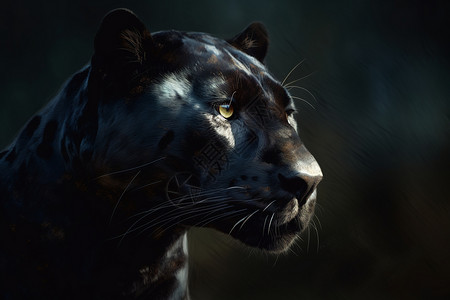 孤独的黑豹背景图片