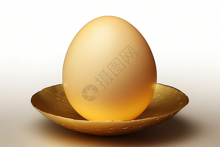 抽奖劵金色碗中坐着一个鸡蛋背景