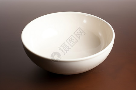 木桌上的白碗背景图片