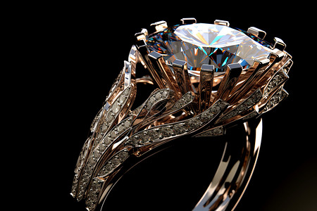钻石装饰美丽的宝石戒指背景