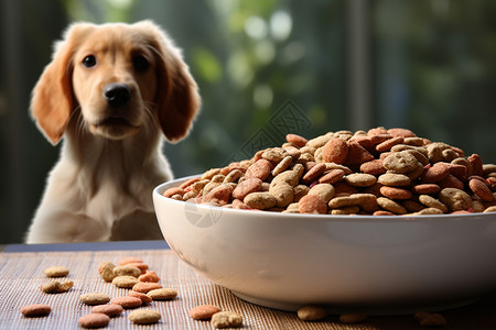 小狗享受美味的零食背景图片