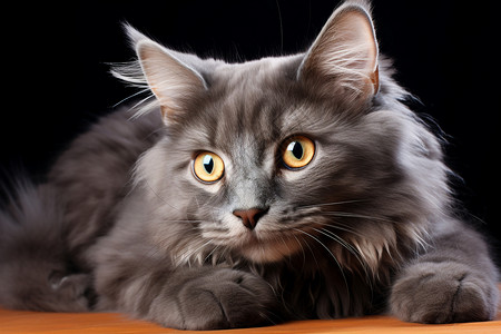 灰色小猫在桌子上背景图片