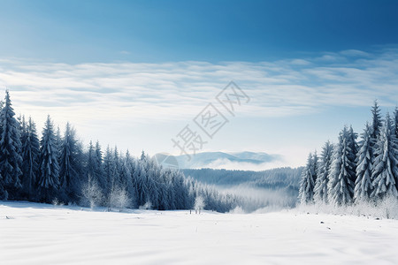 冬日雪山风景高清图片