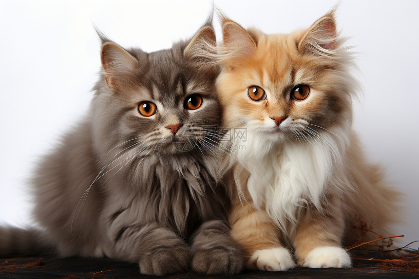 两只猫咪图片