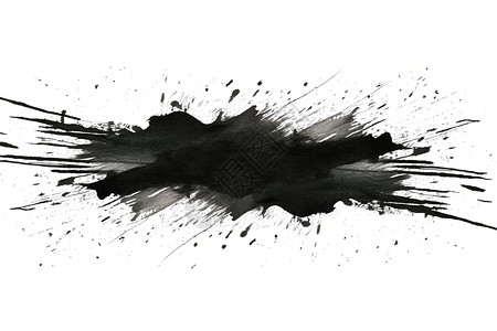 黑白爆炸黑白墨点的艺术画插画