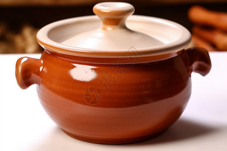 手工土制的陶瓷锅图片