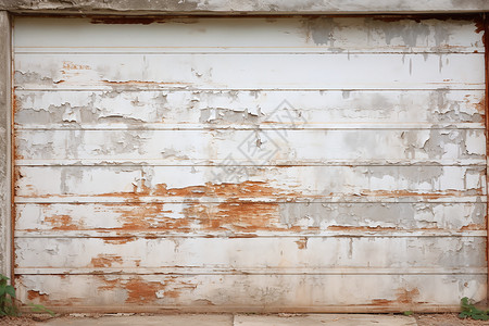 破旧生锈的车库门背景图片