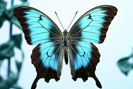 蓝色翅膀的蝴蝶图片