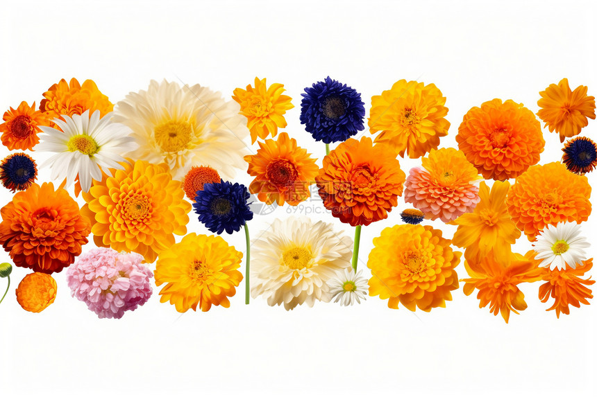 混合花园花卉的集合图片