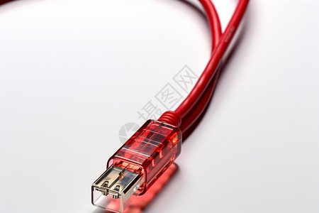 现代红色电缆接口背景图片