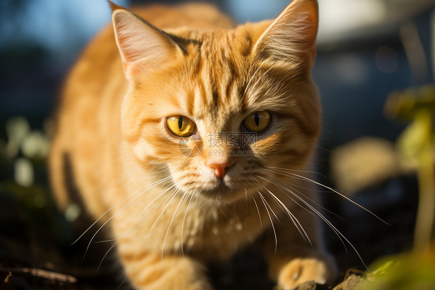 阳光下可爱的小橘猫图片