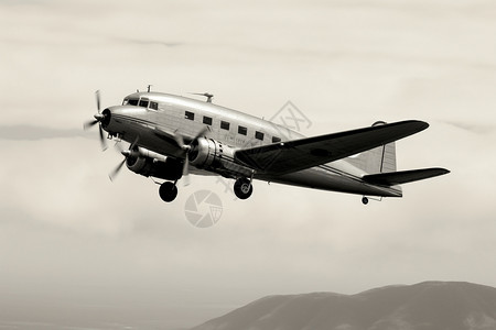 郭京飞黑白复古复古的老式飞机背景