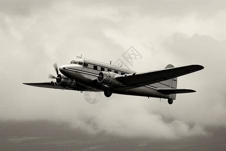 郭京飞黑白复古老式的飞机背景