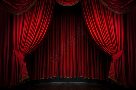 舞台上红色的帘子图片
