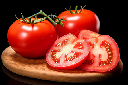 切开的西红柿切开的新鲜番茄背景