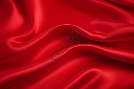 红丝绸的波浪纹路背景图片