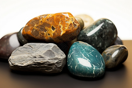 桌子上漂亮的岩石背景图片