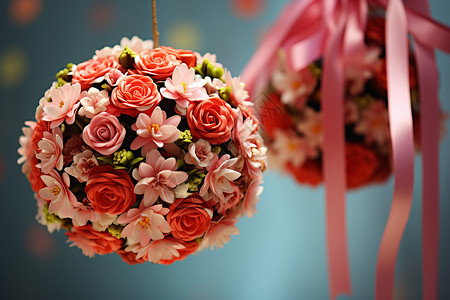 浪漫的婚礼现场花球图片