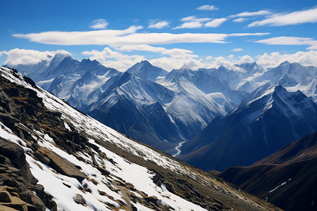 美丽的喜马拉雅山脉景观背景图片