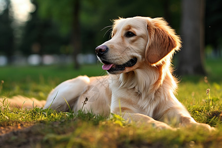 乖巧温顺的金毛犬图片