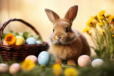 呆萌可爱的小兔子图片