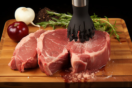 腌制的牛排小牛肉肉排高清图片